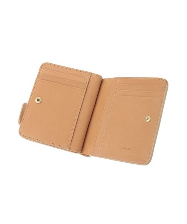 genten マルチカットワークミニ　二つ折り財布 ハニーベージュ