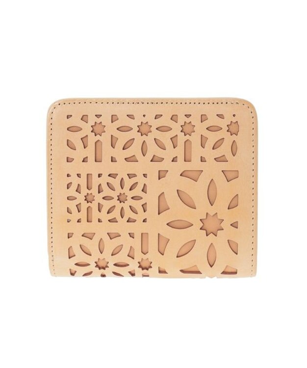 genten マルチカットワークミニ　二つ折り財布 ハニーベージュ