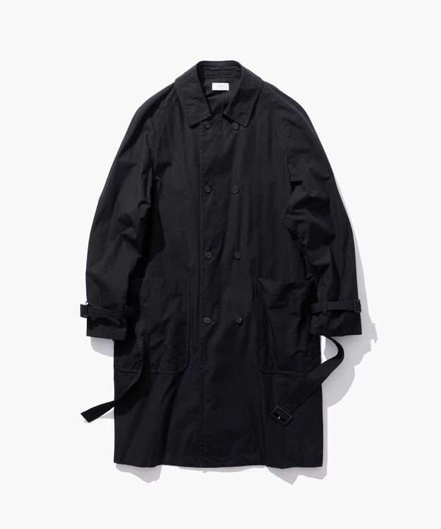 ATON LIGHT TC GABARDINE | ウォッシュトレンチコート - UNISEX BLACK