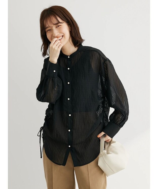 Green Parks ・ＥＬＥＮＣＡＲＥ　ＤＵＥ　ストライプシャツチュニック Black