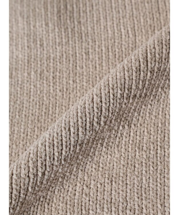 CRAFT STANDARD BOUTIQUE 洗えるモールニット配色プルオーバー Gray Beige