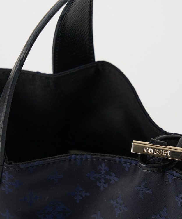 russet ナイロンジャガード2WAYミニトートバッグ(SF-260) Black/Navy