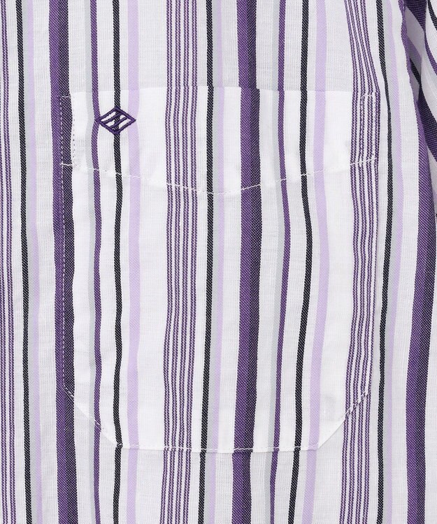 JOSEPH ABBOUD 【キングサイズ・吸水速乾】ソアロンストライプ 半袖 パープル系1