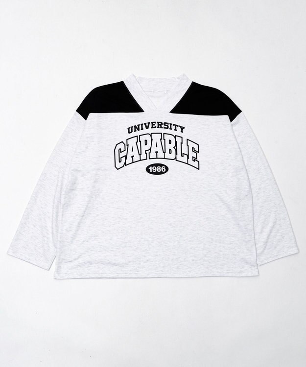 WEGO バイカラースポーツスウェット ライトグレー