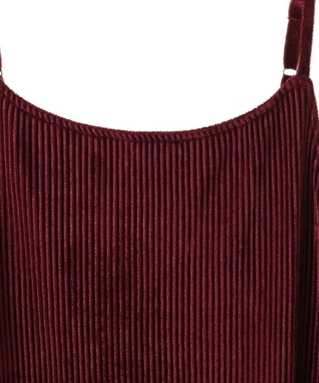 Green Parks ベロアプリーツキャミワンピース Charcoal Gray