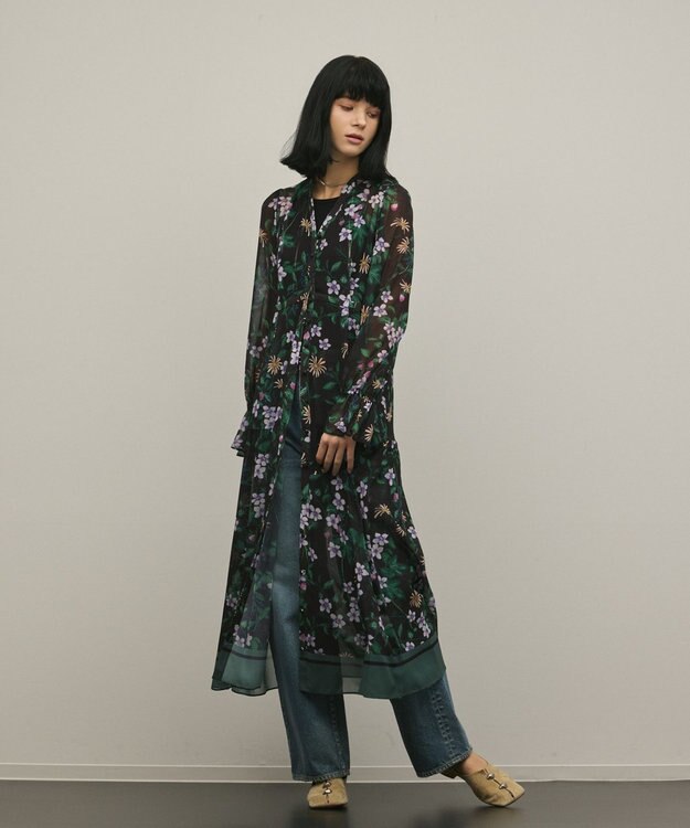 GRACE CONTINENTAL ドロストティアードフレアワンピース ブラック