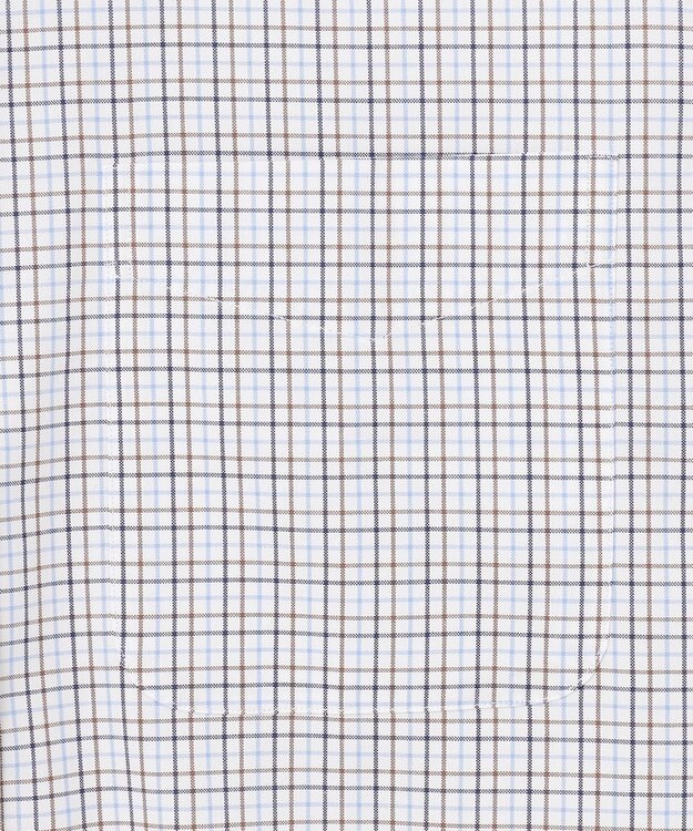 J.PRESS MEN 【EXTRA COMFORT / 形態安定・ストレッチ・抗菌防臭・速乾】ピンオックス サマーチェック 半袖シャツ/B.D. ブラウン系3