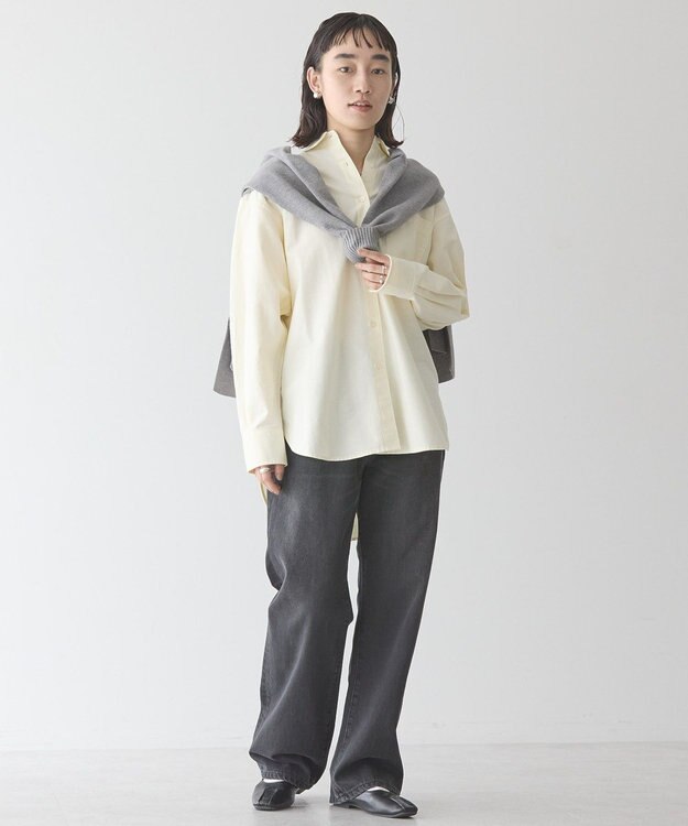 AMERICAN HOLIC ＵＶカットリサイクルコットンオックスシャツ Stripe Yellow