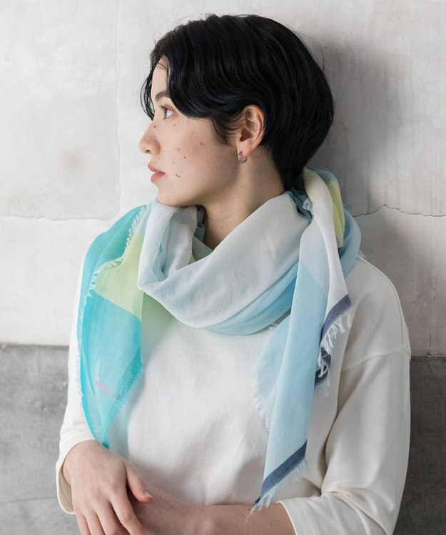 POLS 播州織 極細コットンストール グリーン