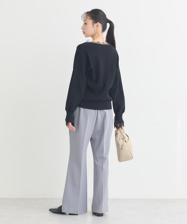 earth music&ecology センターシームフレアパンツ Gray