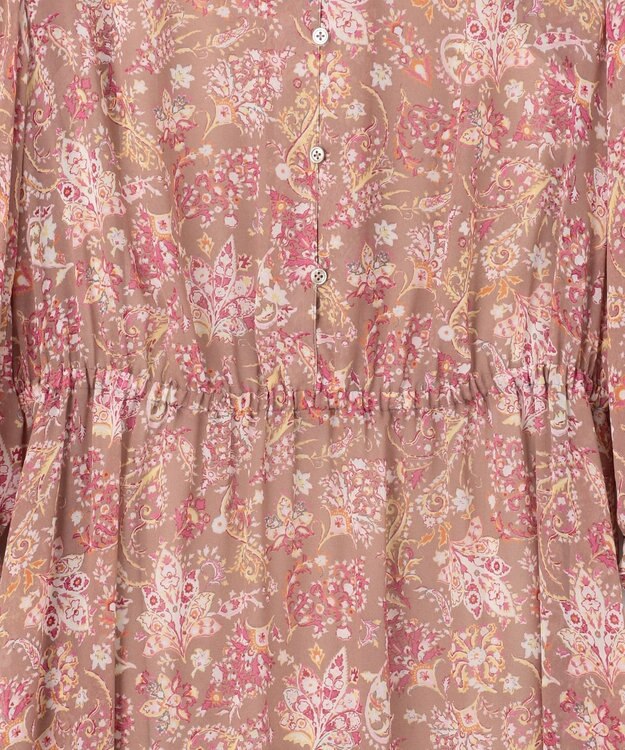 自由区 【速乾性・放湿性・防シワ性】サラサプリント ワンピース ブラウン系5