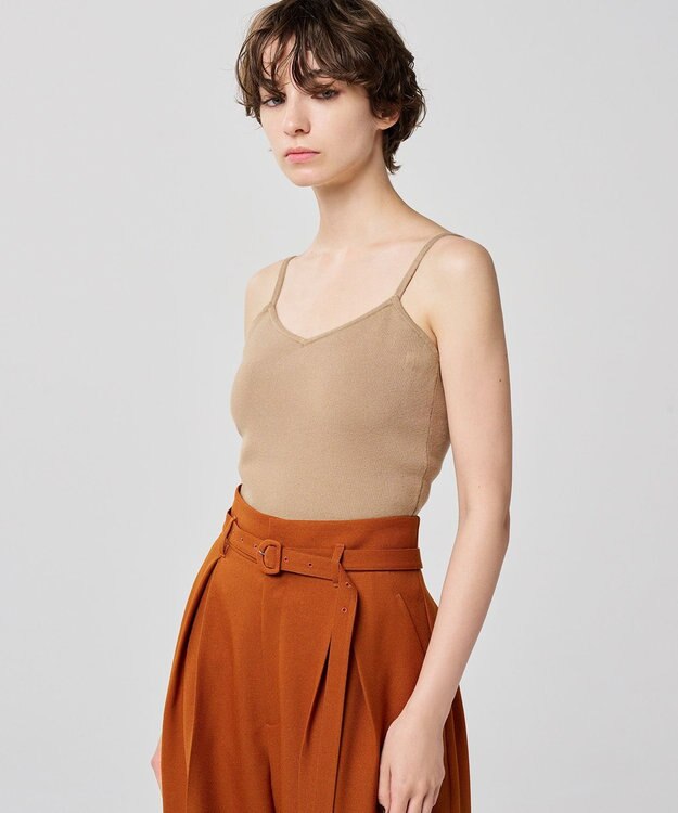 uncrave 【手洗い可】シルキーニット カップ付き キャミソール（uncrave WHITE） ベージュ