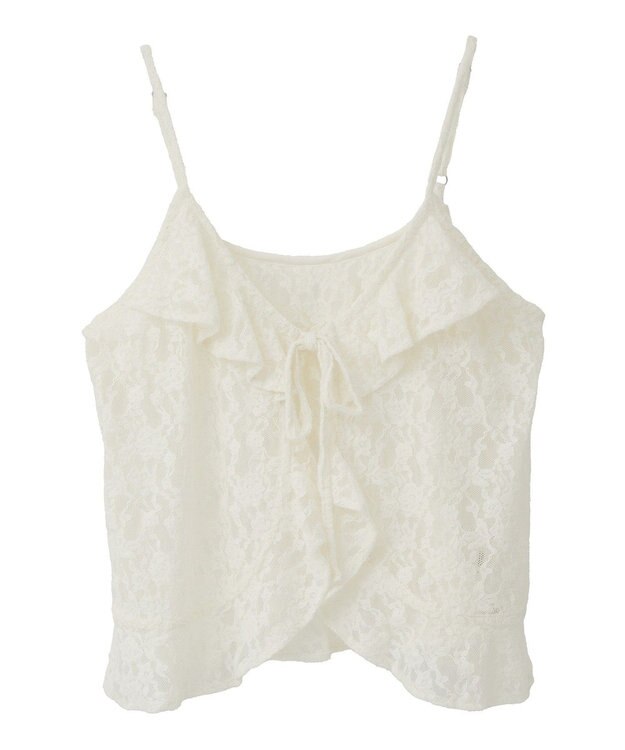 Green Parks レースフリルキャミビスチェ Ivory