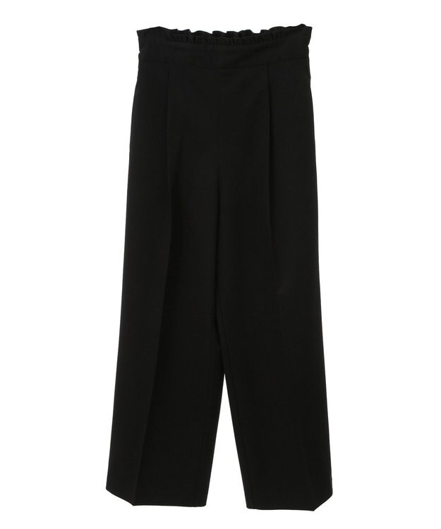 earth music&ecology ウエストフリルワイドパンツ Black