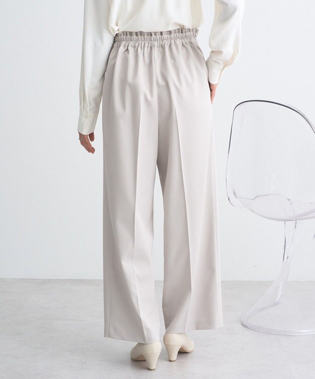 earth music&ecology ウエストフリルワイドパンツ Beige