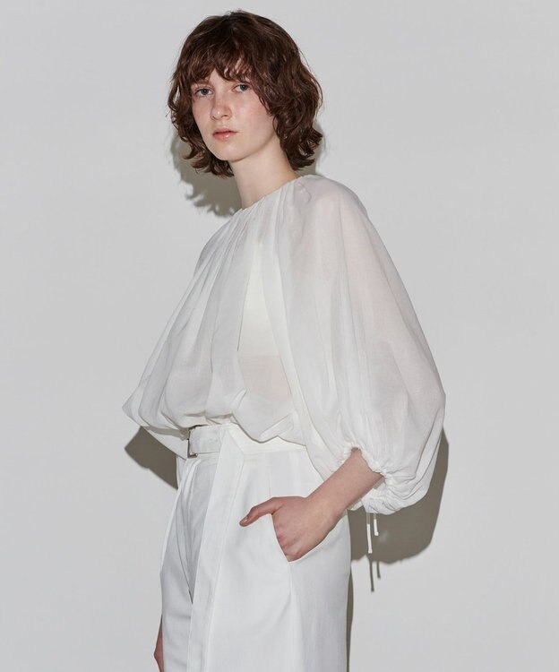 NAVE 【Nave　洗える】ボリュームボイル ブラウス ホワイト系