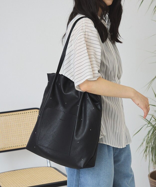 AMERICAN HOLIC スタッズポケットA4トートバッグ Black