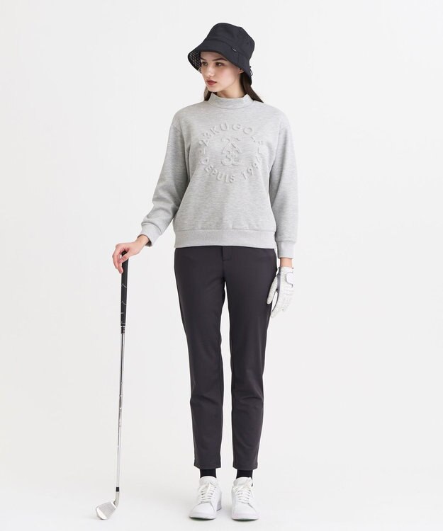 23区GOLF 【WOMEN】エンボスロゴダンボールモックネック ライトグレー系
