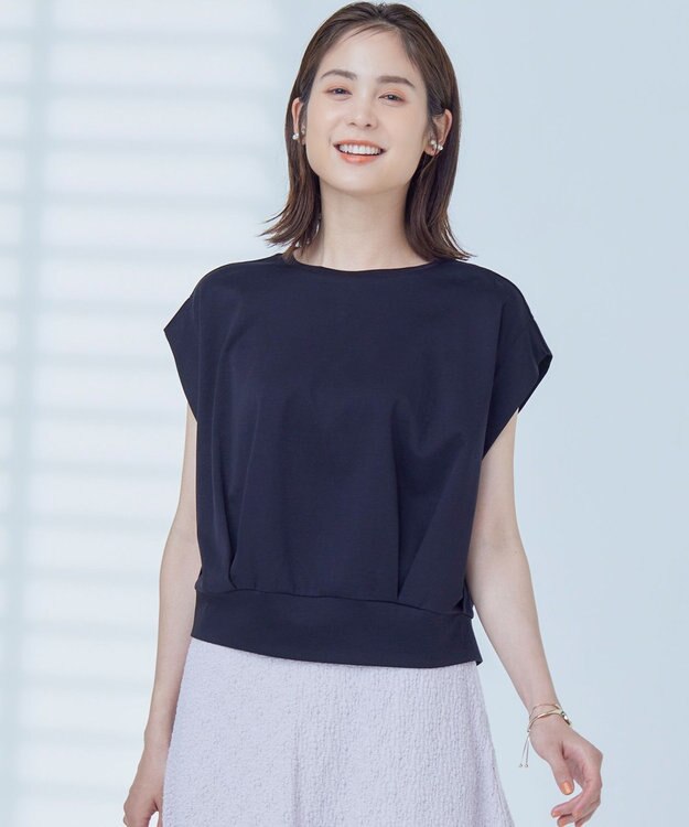 組曲 L 【WEB限定】コンシャスジャージーフレンチスリーブカットソー ブラック系