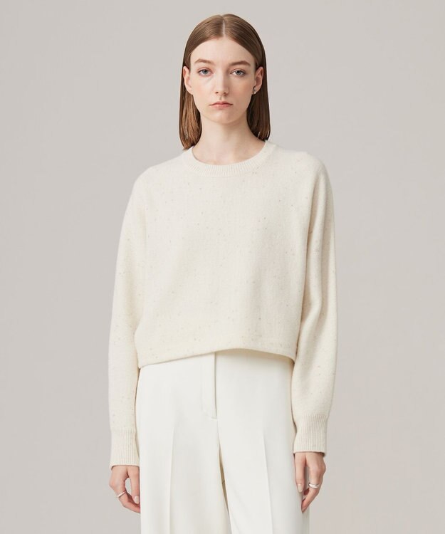 洗える】ソフトカシミヤミックス ラメノットヤーンニット / ICB