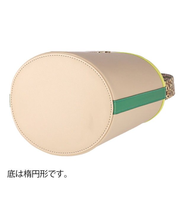 tsumori chisato CARRY カラーコンビエコレザー ハンドバッグ　バケツバッグ ショルダーバッグ ベージュ