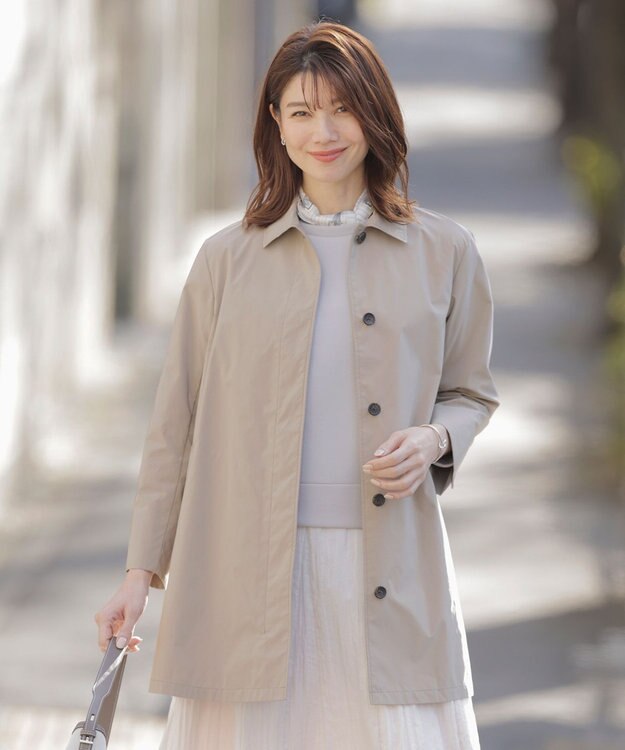 J.PRESS LADIES S 【洗える・撥水】ポリアーティローザ シングル トレンチコート モカ系