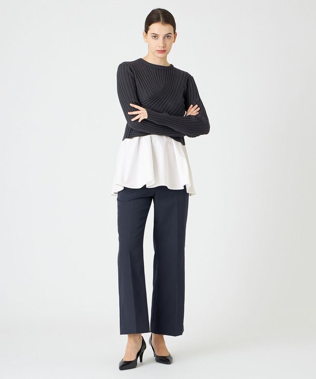 BEIGE， ROULE / ワイドストレートパンツ Navy