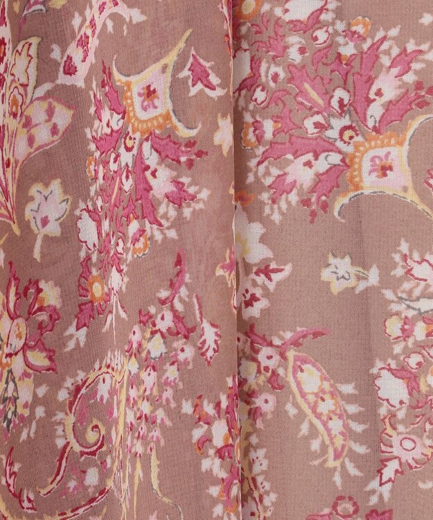 自由区 【速乾性・放湿性・防シワ性】サラサプリント ワンピース ブラウン系5