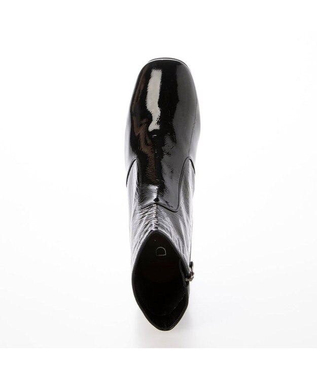 MODE ET JACOMO <D'ICI>スクエアトゥショートブーツ ブラックエナメル