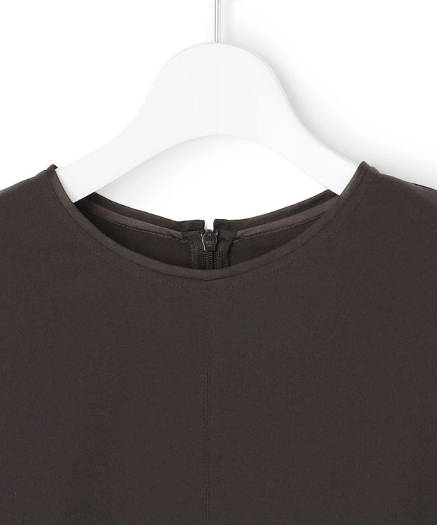 23区 S ストレッチジョーゼット フレアワンピース ダークブラウン系