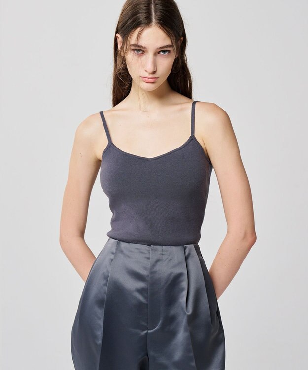 uncrave 【手洗い可】シルキーニット カップ付き キャミソール（uncrave WHITE） スレート