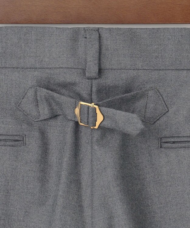 J.PRESS MEN 【J.PRESS ORIGINALS】PEPPIN MERINO SAXONY PIPED STEM TROUSERS / JAPAN MADE ライトグレー系