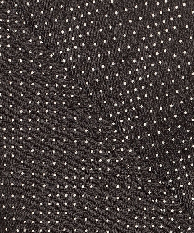 J.PRESS LADIES S 【洗える】ドットデシンプリント ボウタイ バンドカラー ブラウス ダークブラウン系