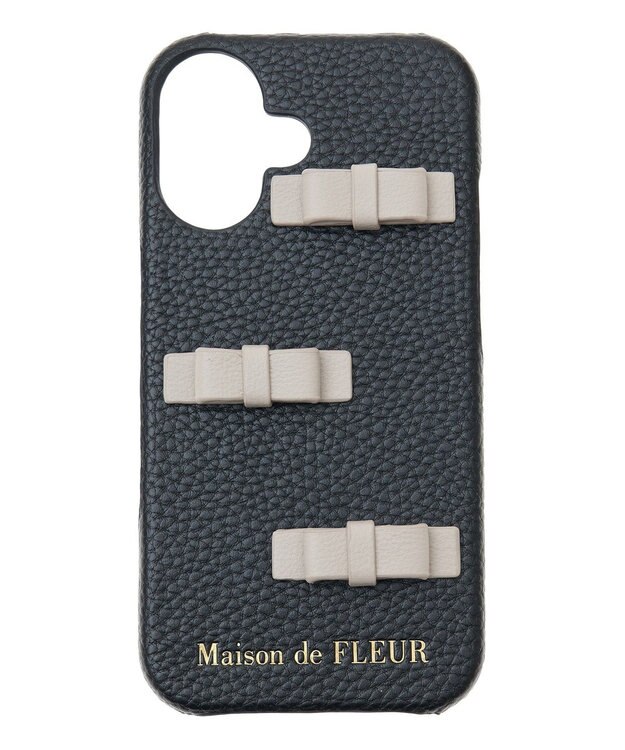 Maison de FLEUR リボンアイフォン16ケース Black