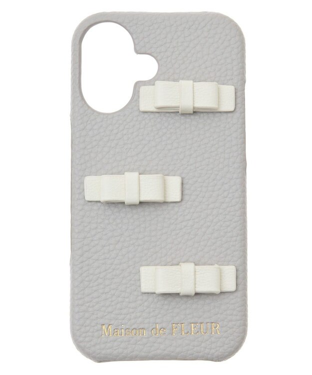 Maison de FLEUR リボンアイフォン16ケース Grayish Blue