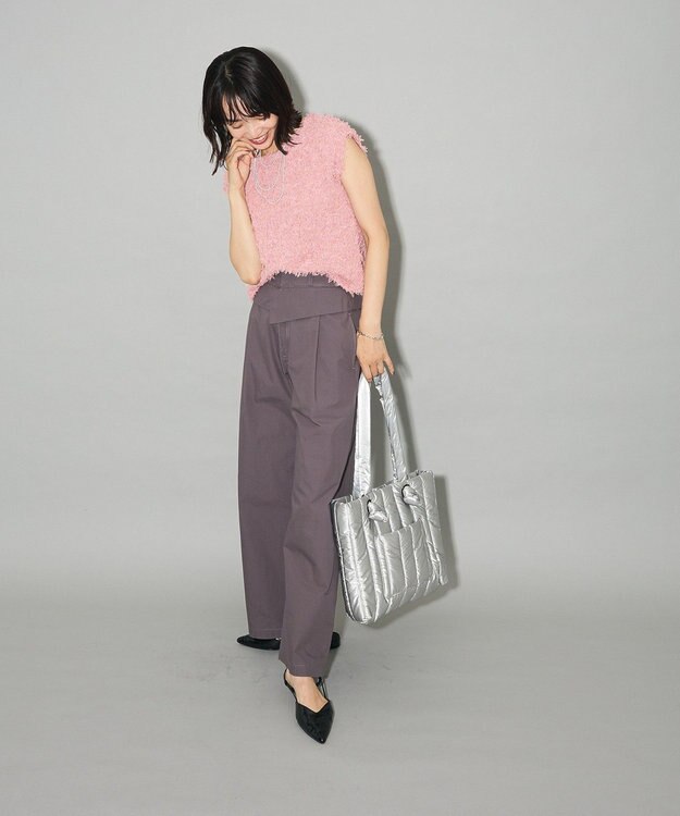 Green Parks ・ｆｕｒｒｙ　ｒａｔｅ　シャイニーキルティングバッグ Silver