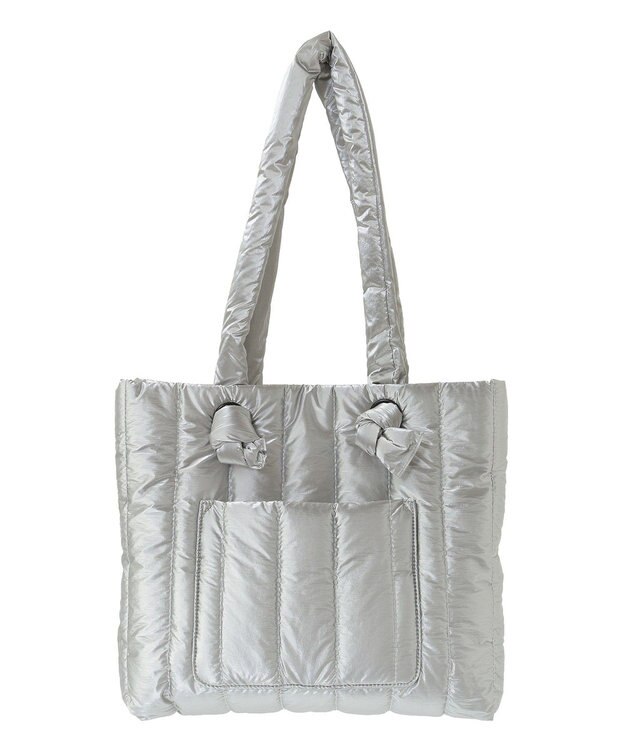 Green Parks ・ｆｕｒｒｙ　ｒａｔｅ　シャイニーキルティングバッグ Silver