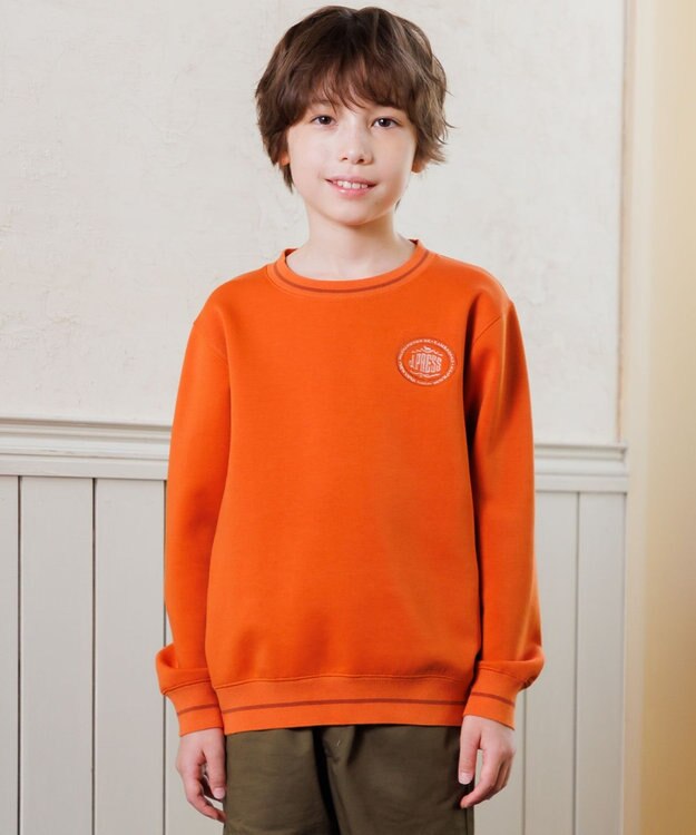 J.PRESS KIDS 【140-170cm】ダンボール ロゴエンブロイダリー トレーナー オレンジ系
