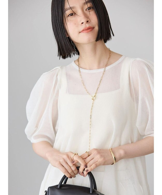 AMERICAN HOLIC ボリュームスリーブティアードニットチュニック Off White