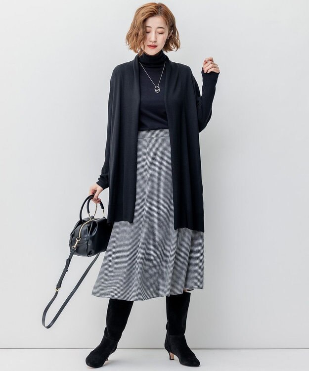 23区 S 【洗える】スムージーコットン シアー ニット ブラック系