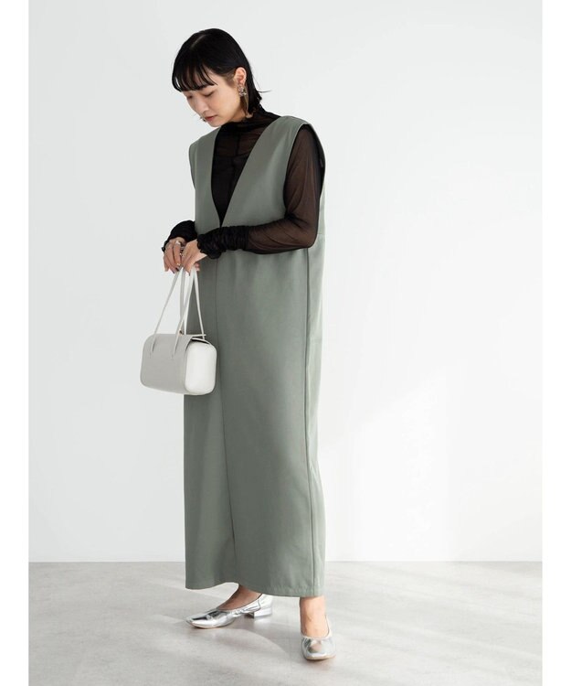 Green Parks ・ＥＬＥＮＣＡＲＥ　ＤＵＥ　ＳＥＴ２点インナー×ジャンスカ Light Khaki