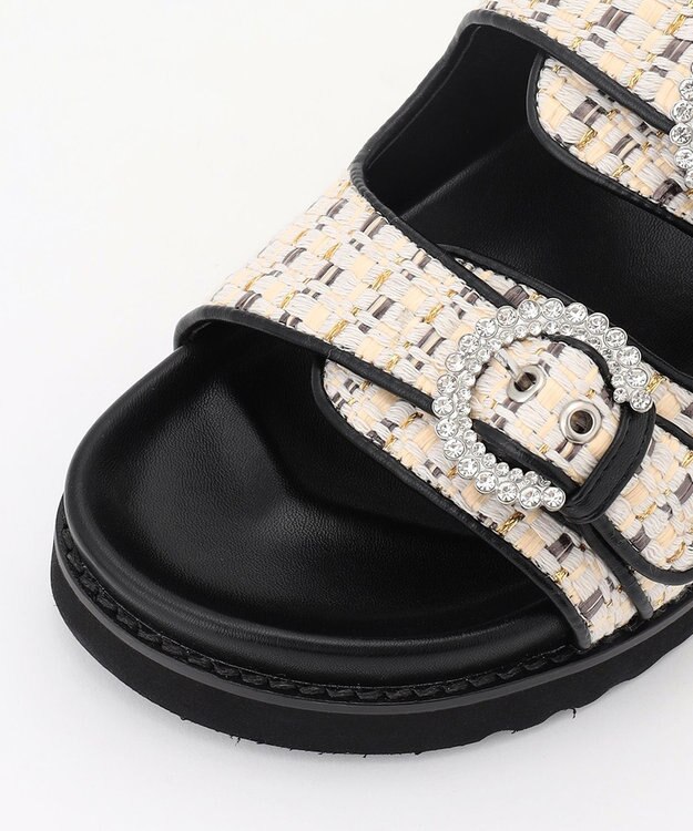組曲 ビジューバックルサンダル アイボリー系