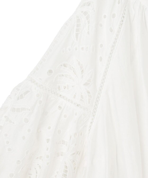 GRACE CONTINENTAL ヤシ柄カットワークトップ ホワイト