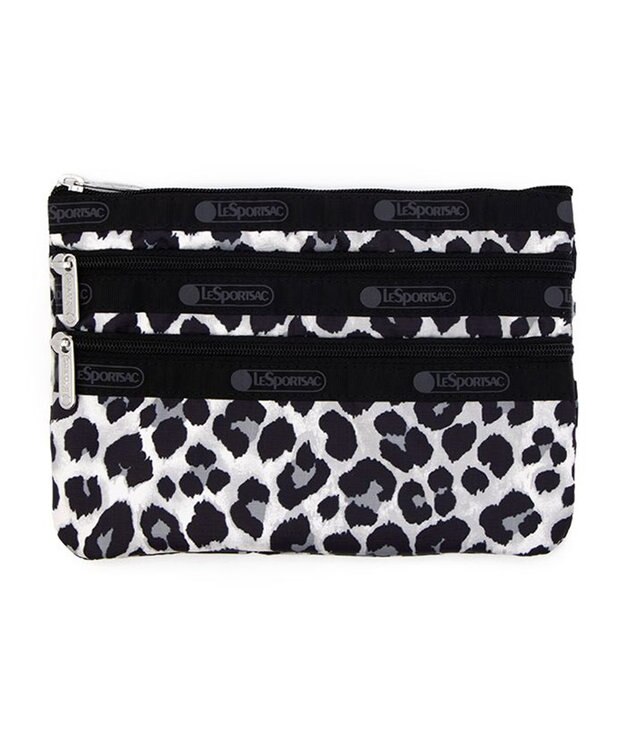 LeSportsac 3ZIP COSMETIC/ニュートラルレオパード ニュートラルレオパード