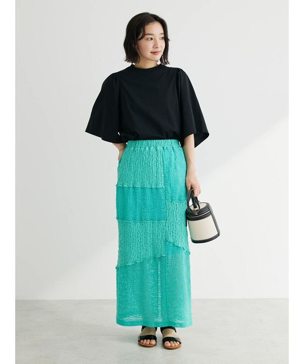 Green Parks 汗じみ防止袖ギャザープルオーバー Off White