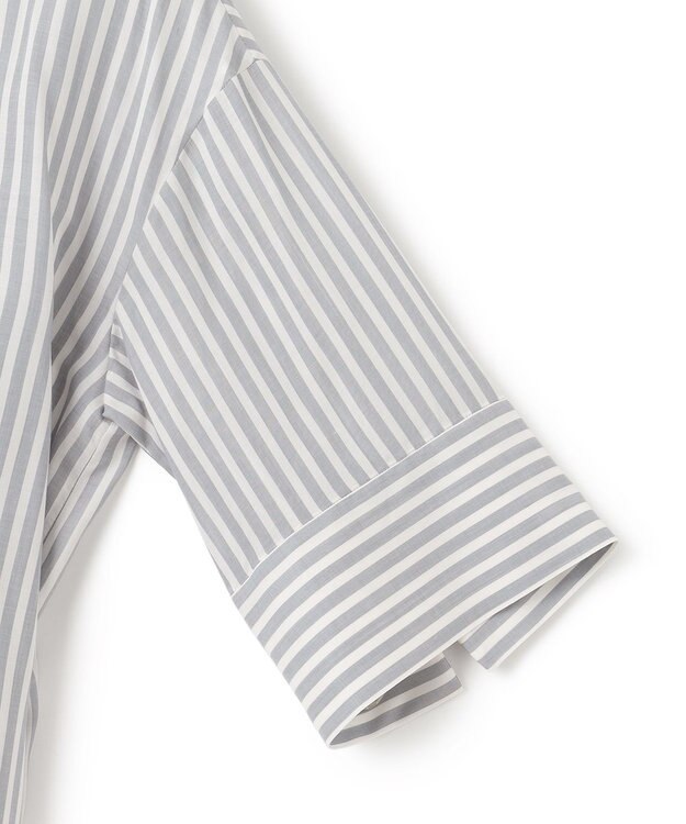 ICB 【接触冷感・洗える】 キュプラローンストライプ ワンピース ティールグレーストライプ系