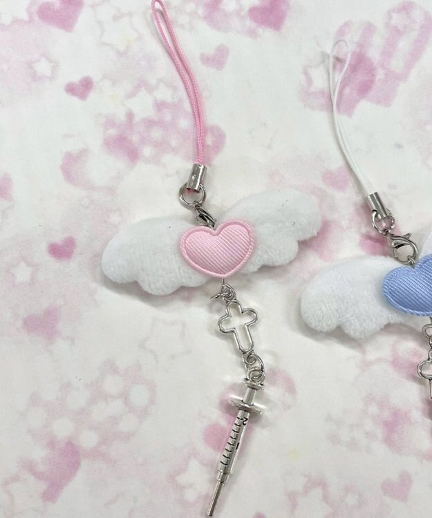 WEGO ハートエンジェルキーホルダー ピンク