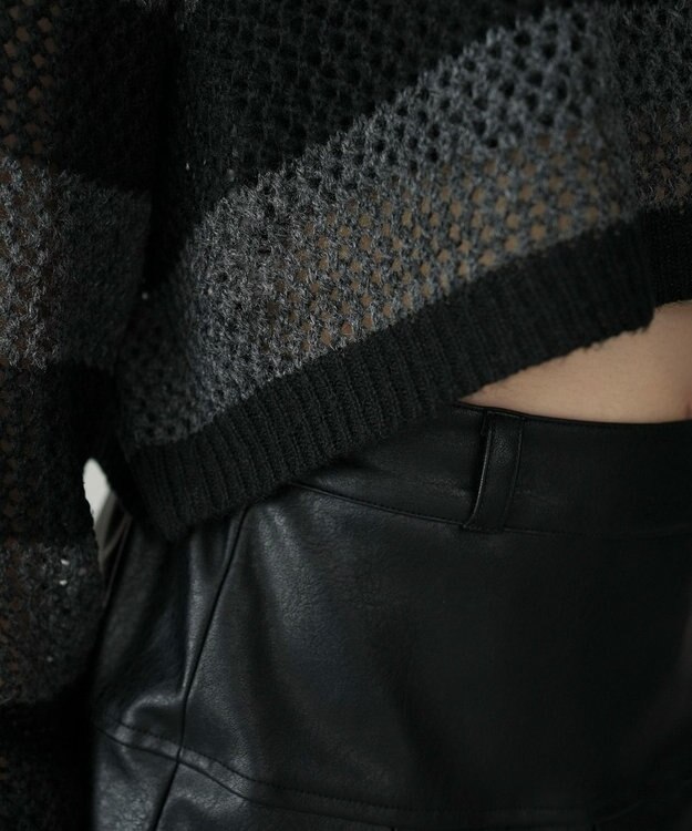 WEGO モヘアタッチ2WAYワンショルニット ブラック