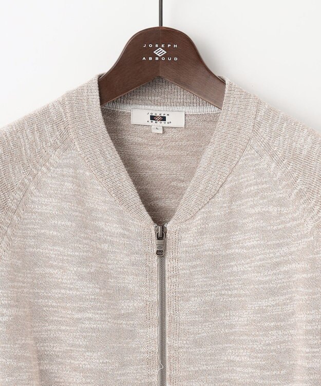JOSEPH ABBOUD 【イタリア糸使用/清涼感/軽い/洗える】スラブギマニット ジップ ジャケット ベージュ系