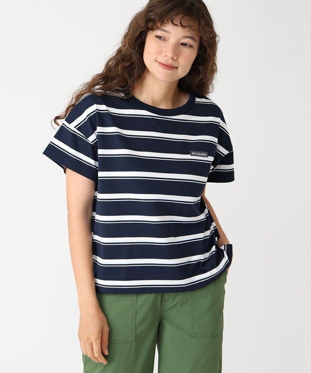 Columbia Columbia/ ウィメンズクラウドアベニューショートスリーブTシャツ /コロンビア Collegiate Navy Border